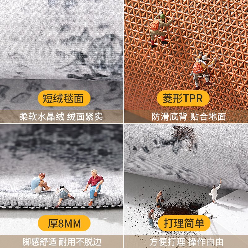 圆形地毯卧室电脑椅子脚垫客厅沙发转椅垫子家用阳台书房摇椅地垫