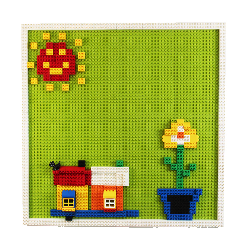 大颗粒积木墙底板家用壁挂式男孩女孩拼装益智玩具儿童房墙面装饰