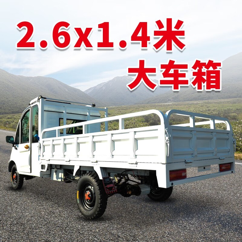 电动汽车成人四轮车皮卡全封闭单排油电两用货车载重王家用拉货