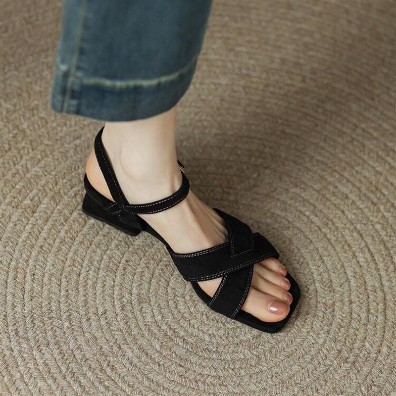 夏季女凉鞋百搭中跟露趾大尺码低跟女鞋40-43胖宽肥脚背高41-43粗,女鞋,时装凉鞋,淘宝优惠券,粉丝福利购,淘宝优惠卷