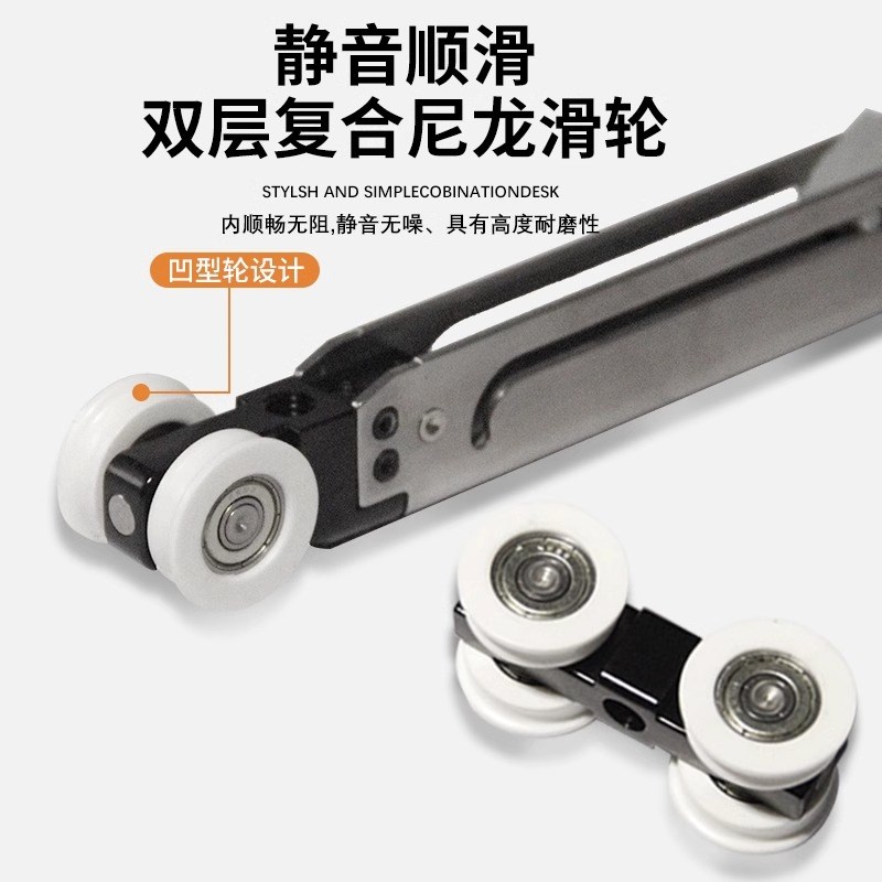 线性按弹口袋门滑轨双向缓冲吊滑趟门铝框实木门微缝轨道五金配件