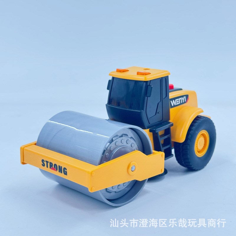 工程车挖掘机推土机压路机翻斗车儿童惯性声光塑胶益智玩具车套装