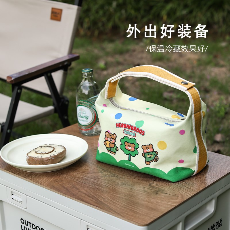 便当包上班学生外出卡通装午饭盒袋子便携单肩手提包两用野餐包