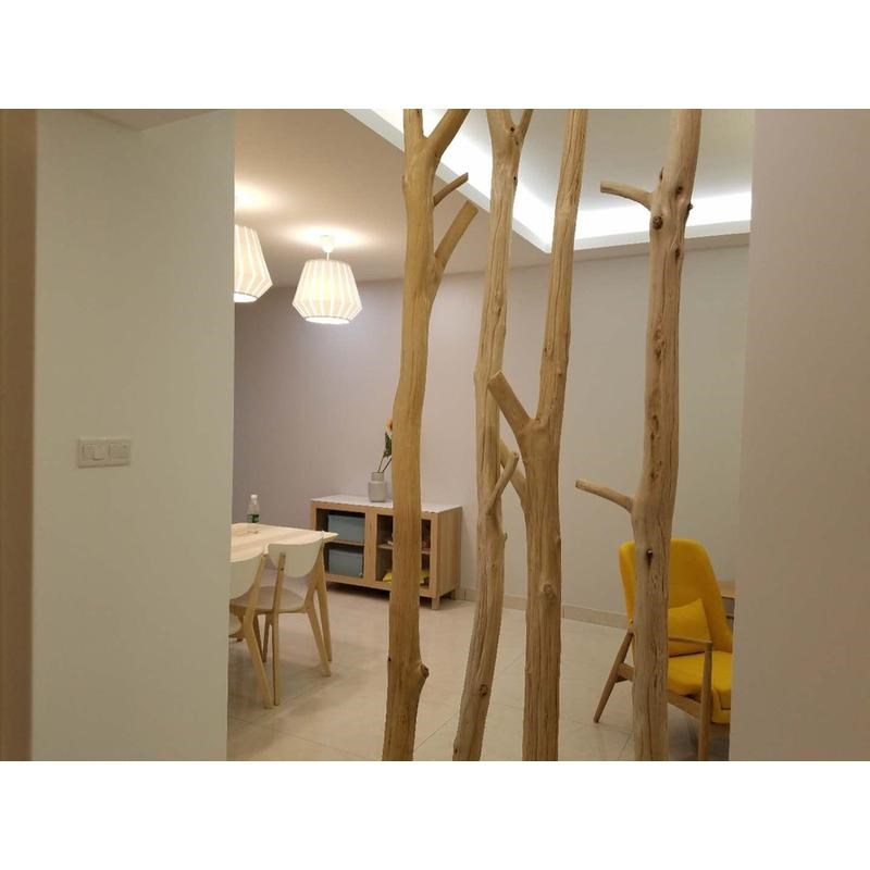 天然干树枝干枝去皮实木树枝装饰枯树酒店民宿装饰隔断衣帽架