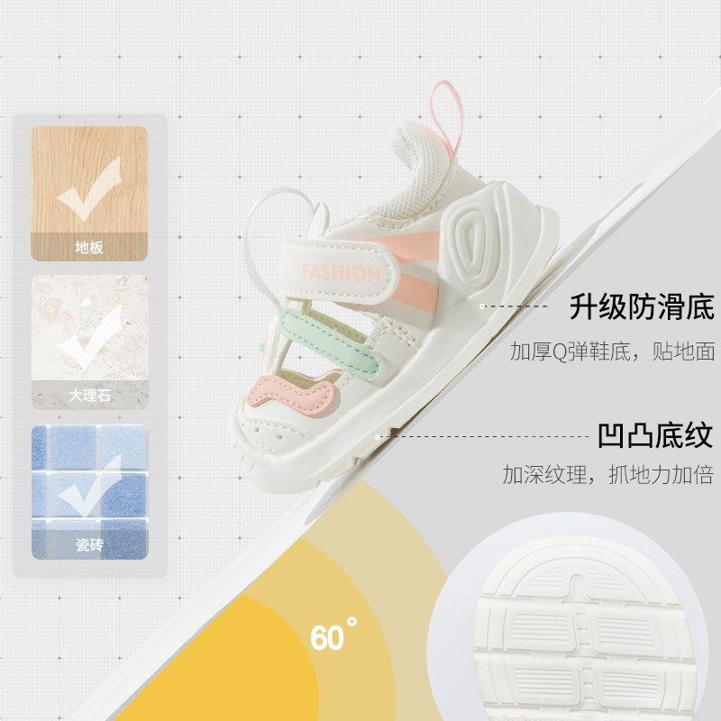 婴儿凉鞋男宝宝2024夏款软底包头机能鞋子1一2-3岁夏季女宝学步鞋