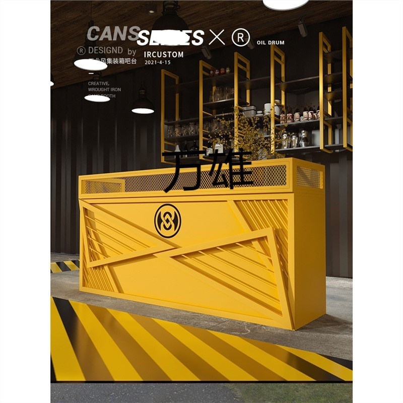 工业风前台接待台小型服装店吧台收银台奶茶店柜台酒吧铁艺吧台桌