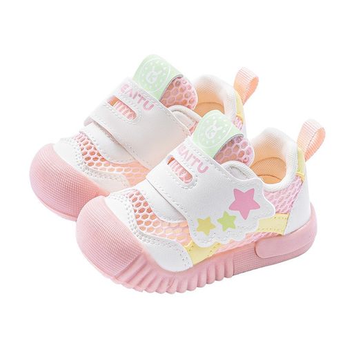 基洛浦女宝宝一阶段软底网面学步鞋夏季婴幼儿镂空透气运动鞋男童