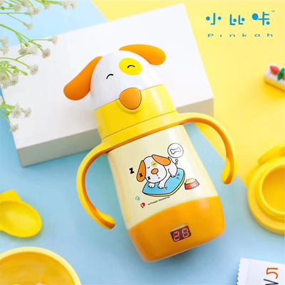 儿童保温杯温度h显示婴儿学饮水杯可控温宝宝吸管保温瓶感温训练