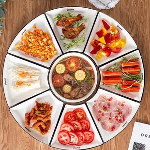 圆桌网红拼盘餐具组合套装 陶瓷团圆年夜饭碗碟餐具套装 家用高级感