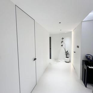 极简隐框涂料隐形门暗门无框铝木门刷漆客厅窄边隐藏背景门墙一体