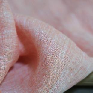纯亚麻面料 橘调色纺纱21支亚麻面料 夏凉衬衫连衣裙服装布料