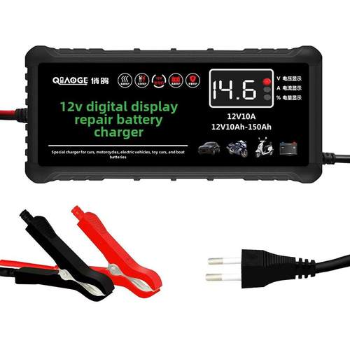 12V汽车卡车汽车摩托车电池充电器智能快速电池通用充电器