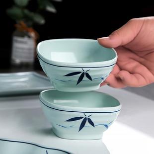 火锅碗密胺餐具小碗塑料四方碗家用小汤碗快餐饭碗调料碗仿 10个装