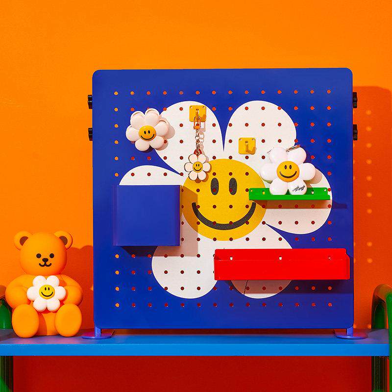 wiggle wiggle立式洞洞板免打孔工位悬挂宿舍办公收纳桌面置物架