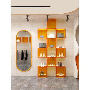 亚克力服装店上墙壁挂式展示台整面墙鞋包衣服饰品帽子展示陈列架