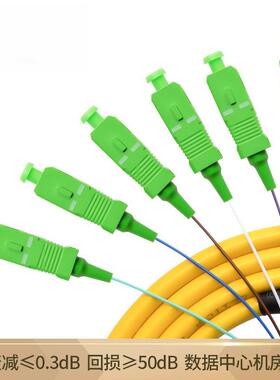 包邮SC/APC-FC/APC 12芯电信级单模光纤跳线尾纤 12芯束状尾法兰