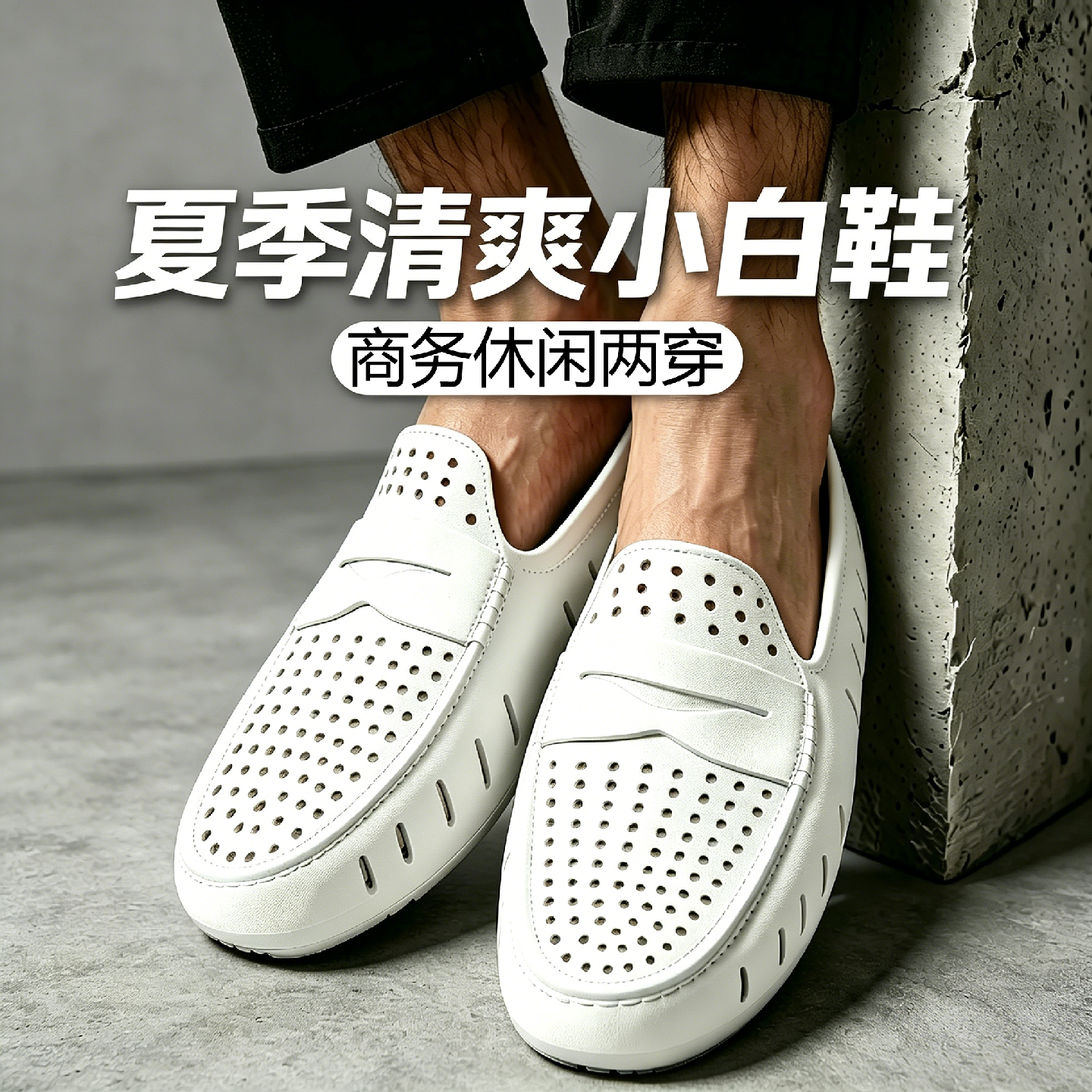 美国FLOAFERS商务休闲洞洞鞋乐福鞋男士防滑透气溯溪户外鞋子夏季