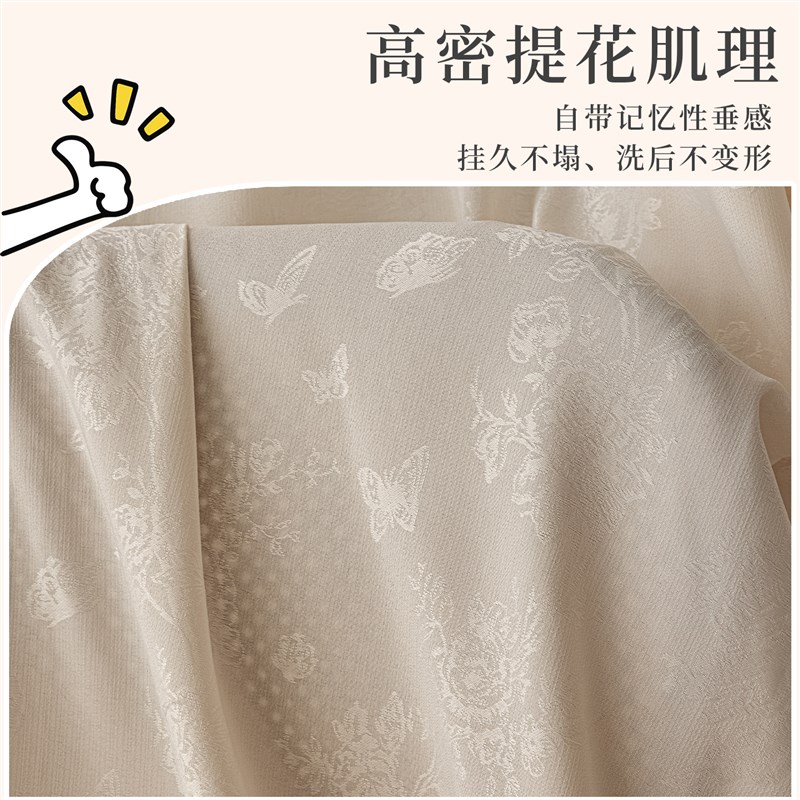 2026新款法式高级感纱帘透光不透人窗纱客厅窗帘阳台防晒隔热卧室
