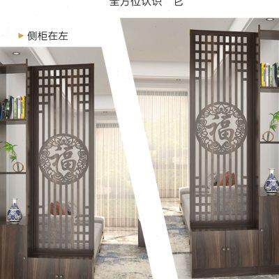 新中式屏风隔断客厅装饰墙现代正对门口进门多功能实木入户玄关柜