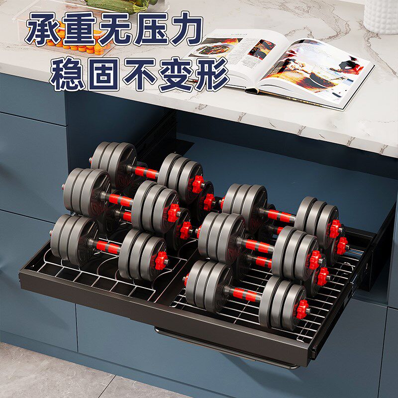 可伸缩抽拉碗碟收纳架厨房橱柜放盘置物架家用抽屉碗盘拉篮沥水架