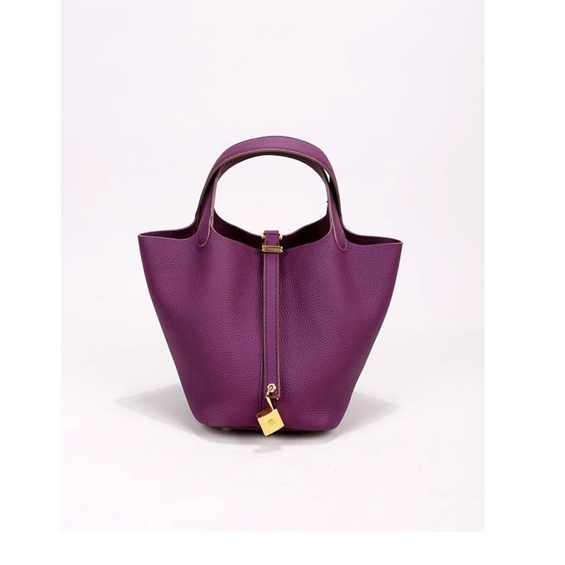UR包包女新款海葵紫手提包菜篮子2024女包水桶大容量手提通勤小包
