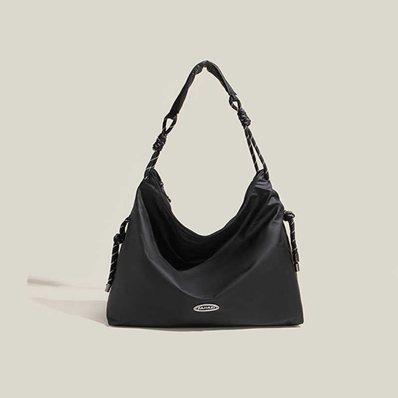 UR2024单肩托特包大容量女可斜挎日系简约百搭休闲绳结大学生上课