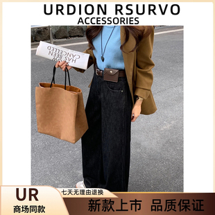 UR小众复古个性大容量手提购物袋简约高级感仿纸袋纯色托特包女包