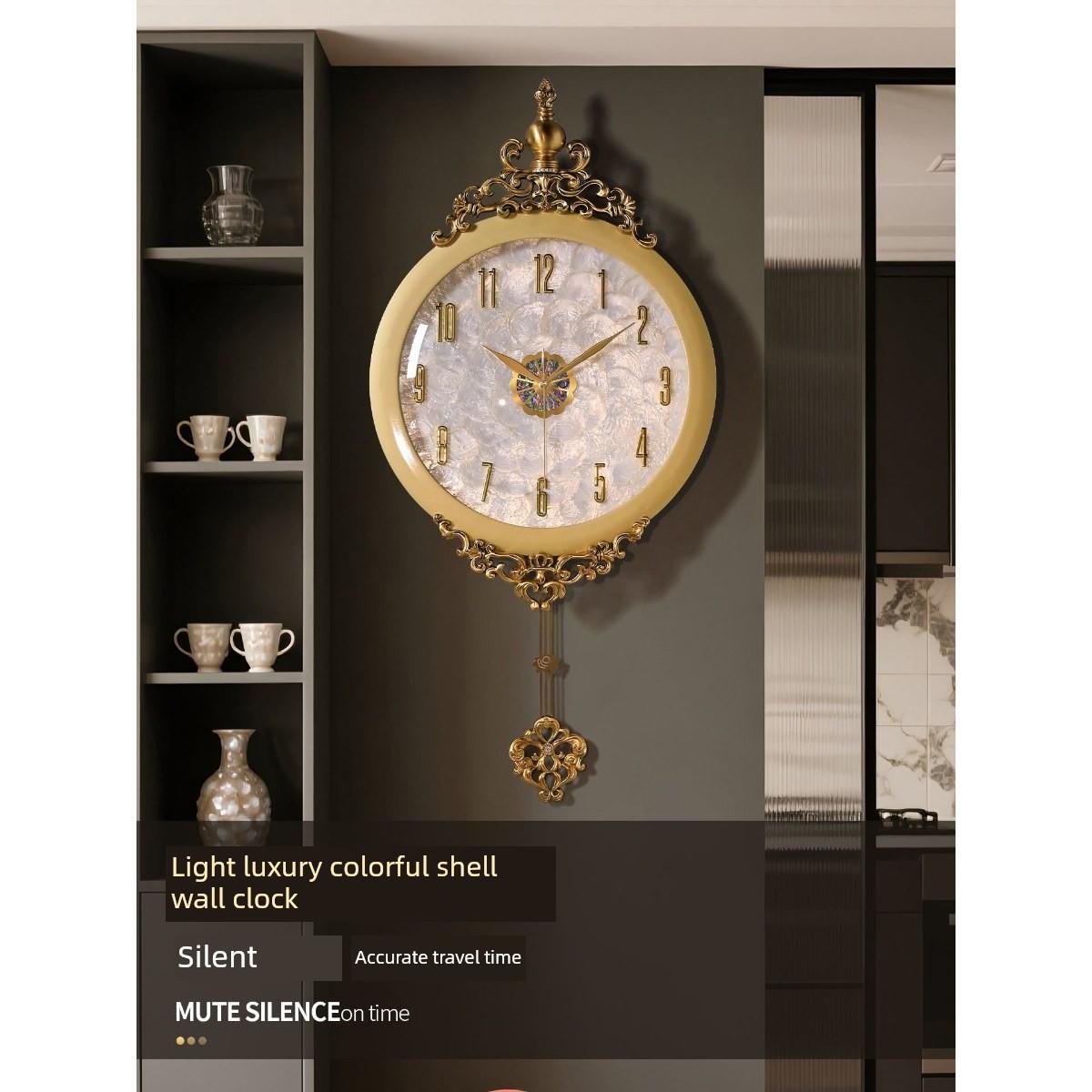 欧式挂钟客厅家用新款轻奢高级感挂表高端大气艺术时钟表挂墙