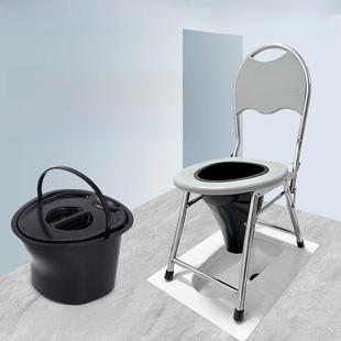 不锈钢老人、孕妇折叠式厕所椅、家用移动厕所、老人换厕用蹲式厕