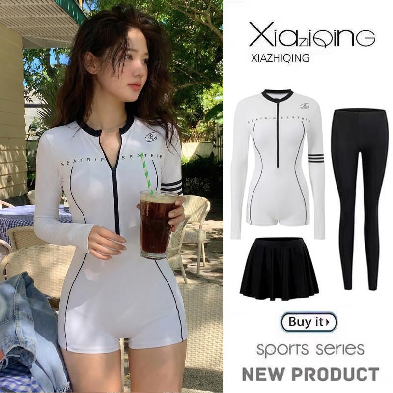 潜水服女浮潜泳衣连身冲浪游泳速干湿衣专业级防晒长袖长裤水母衣