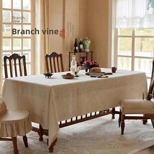 氛围感桌布布艺提花防水餐桌台布轻奢高级感圣诞风装饰布置茶几布