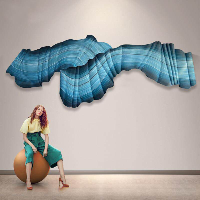 立体浮雕装饰画样板房客厅入口沙发背景墙挂画高端手绘肌理画