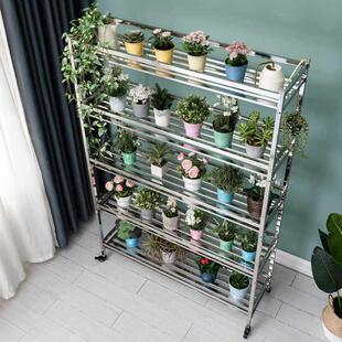 窄宽花架多肉多层304不锈钢花架子阳台置物户外客厅落地式可移动