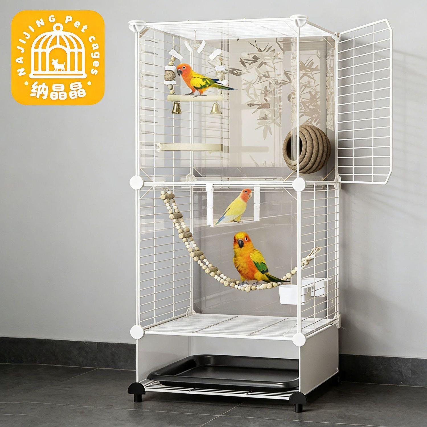 鸟笼虎皮鹦鹉鸟笼子玄凤文牡丹鸟超大号别墅小珍珠家空间专用清仓图片