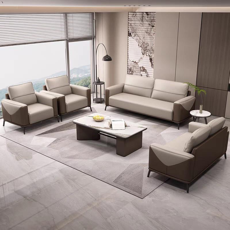 办公室沙发意式单三人位商务会客茶几组合套装休息区贵宾接待沙发