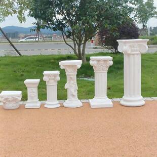 欧式花架盆罗马柱摆件婚庆婚礼道具底座复古庭院阳台石膏落地柱子