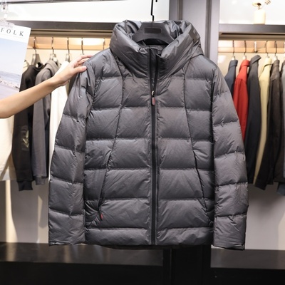 【H家】撤标！2025年冬新款时尚百搭男女款连帽短款鹅绒羽绒服