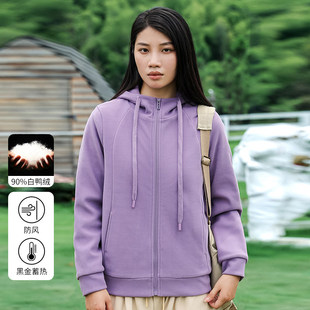 品牌撤柜三防黑金蓄热锁温高级质感绒感亲肤连帽羽绒服外套(女款)