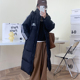 三条杠过膝长款 新款 加厚宽松连帽羽绒服 雅家