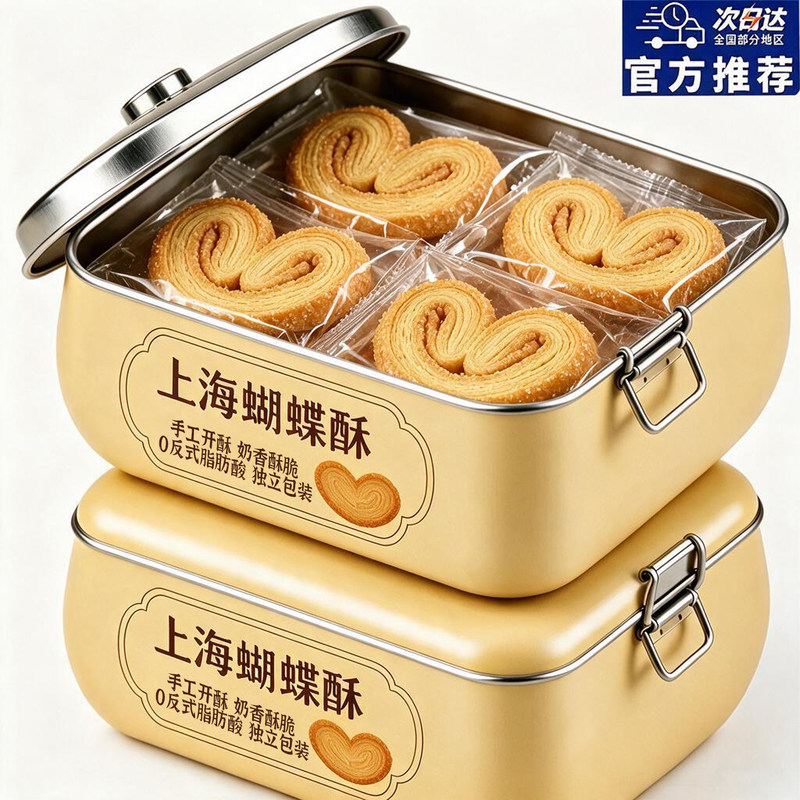 蝴蝶酥黄油千层酥上海老字号特产美食传统糕点休闲健康小吃零食