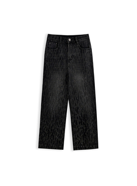 《鹦鹉梨严选》时尚重工设计高腰廓形百搭阔腿牛仔裤Z09091M