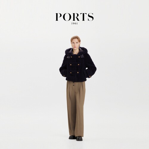PORTS1961女士托斯卡纳皮草外套