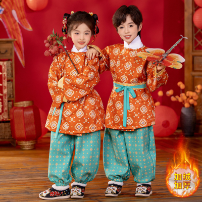 实体品质男女童加绒民族风表演服