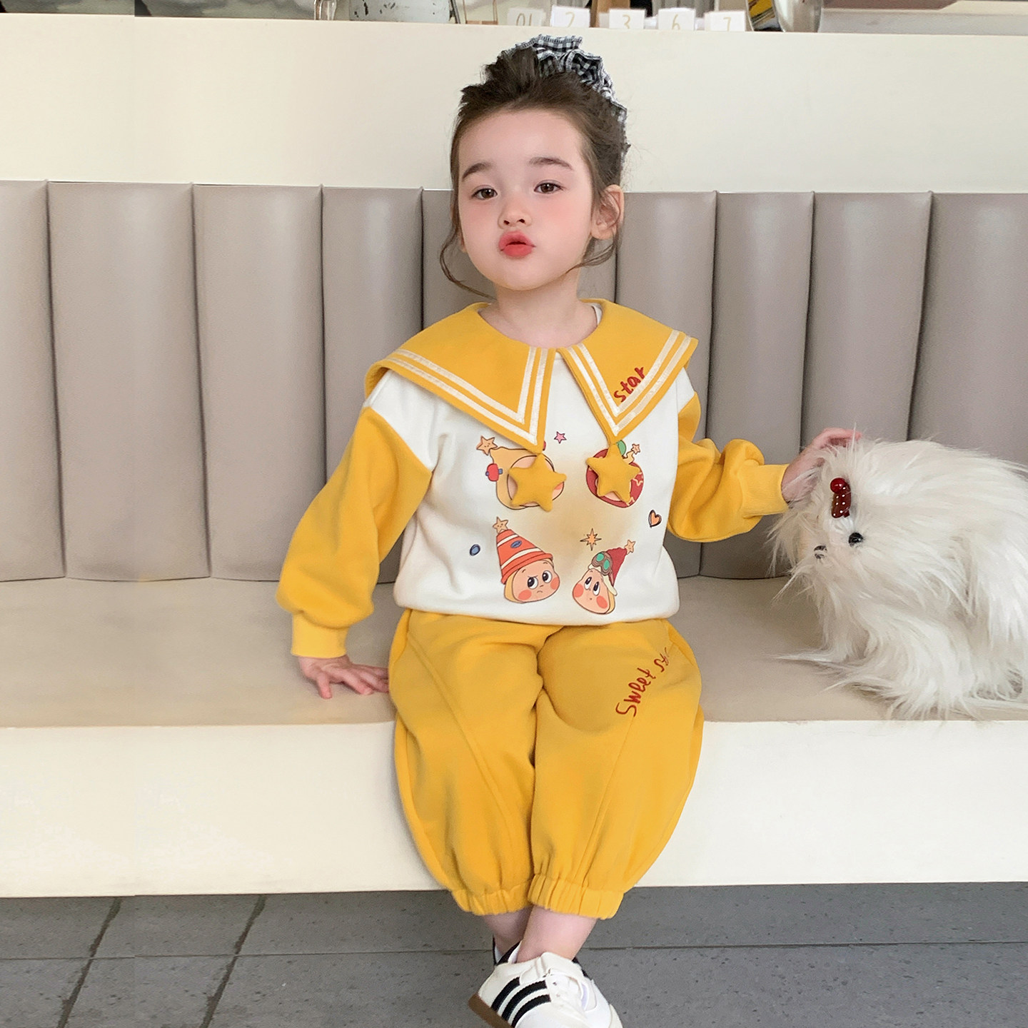 女童学院风卡通套装春装2026新款儿童洋气休闲时髦两件套春装衣服,童装/婴儿装/亲子装,套装,淘宝优惠券,粉丝福利购,淘宝优惠卷