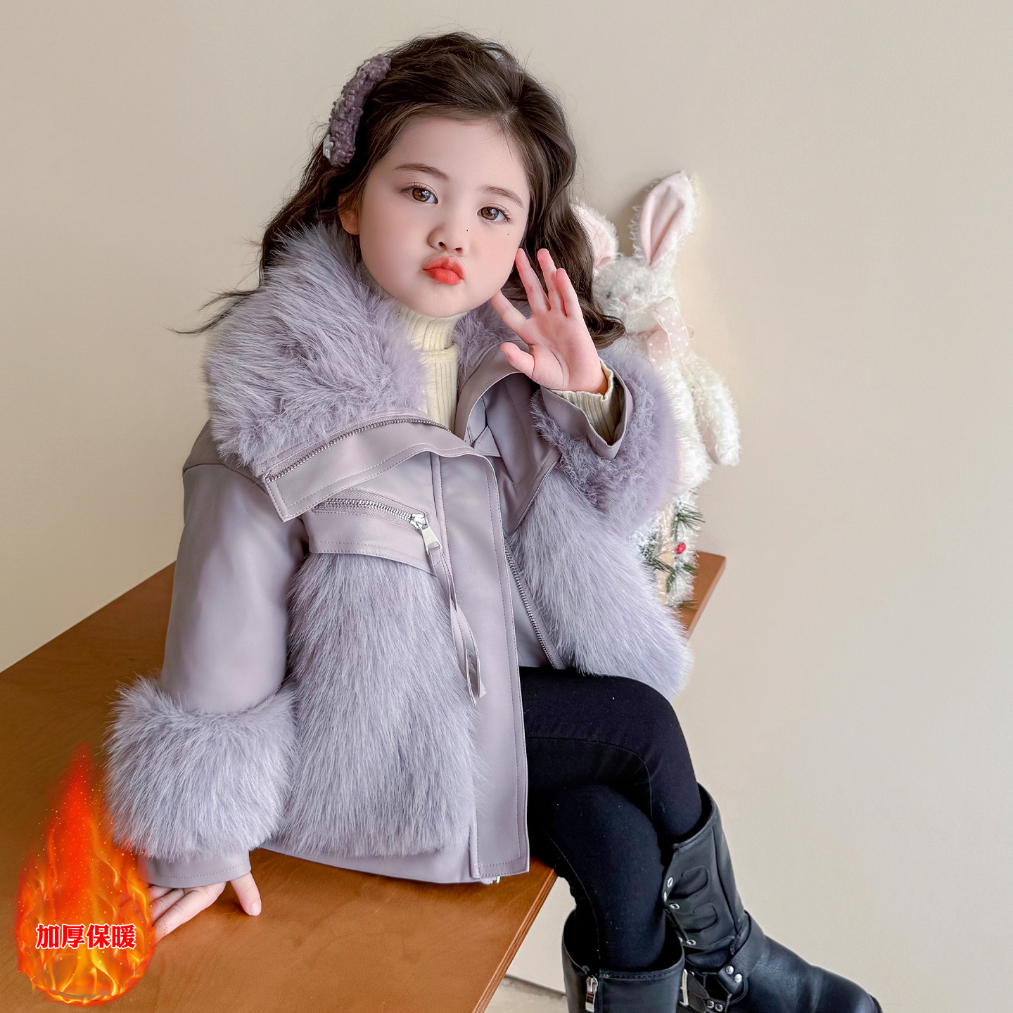 女童仿皮草外套冬季2025新款洋气加厚儿童保暖外套时髦冬装派克服,童装/婴儿装/亲子装,皮草/仿皮草,淘宝优惠券,粉丝福利购,淘宝优惠卷