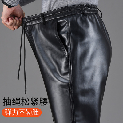 春夏防油防水加绒皮裤