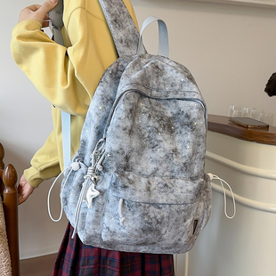书包女初中高中生星星印花韩版小众ins双肩包森系大学生电脑包男