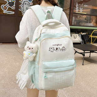 学院风可爱大容量书包女休闲百搭双肩包初中女生高中学生电脑背包