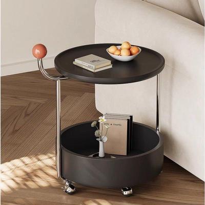 北欧轻奢小茶几推车客厅边几卧室可移动带轮子边柜角几阳台小圆桌