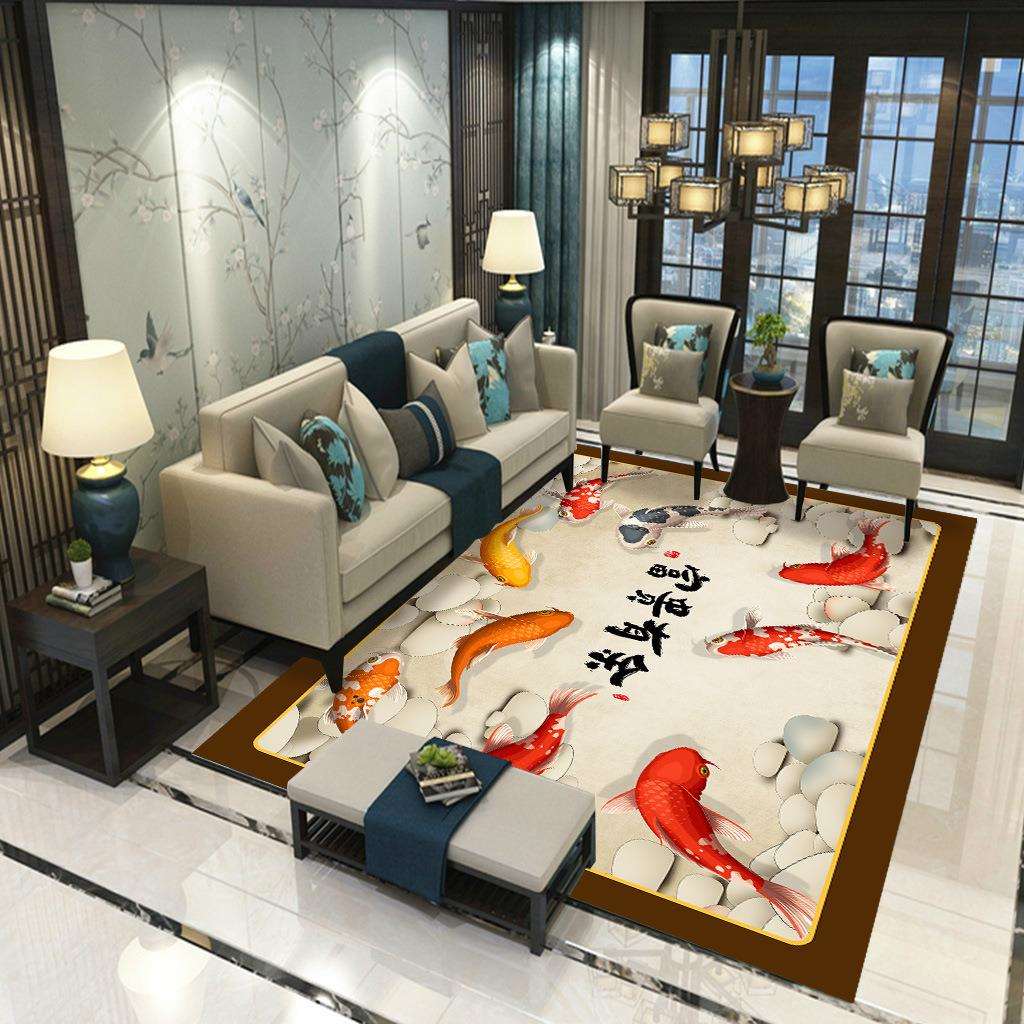 北欧客厅地毯茶几毯卧室地垫家用免洗沙发床边高级轻奢房间隔音垫